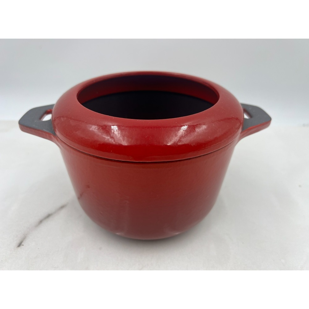 Chasseur Invicta Cast Iron Enamel Red Round Fondue Baking Dish France